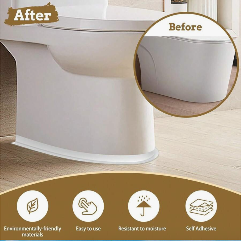 1 Pc White Waterproof Floor Seal Sticker – PVC Self-Adhesive Caulk Tape Roll for Kitchen, Bathroom, Bathtub, Sink, and Wall Edges - Image 4